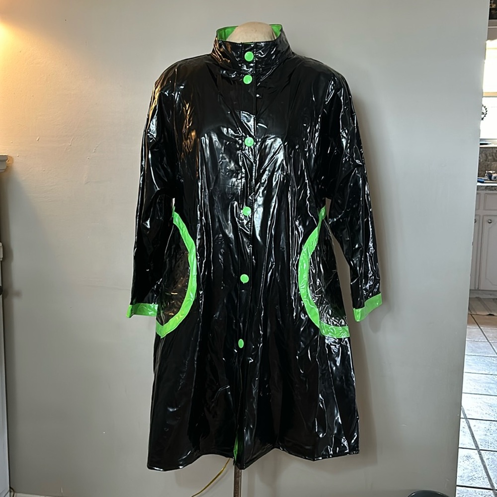 Black vinyl coat: Wippette